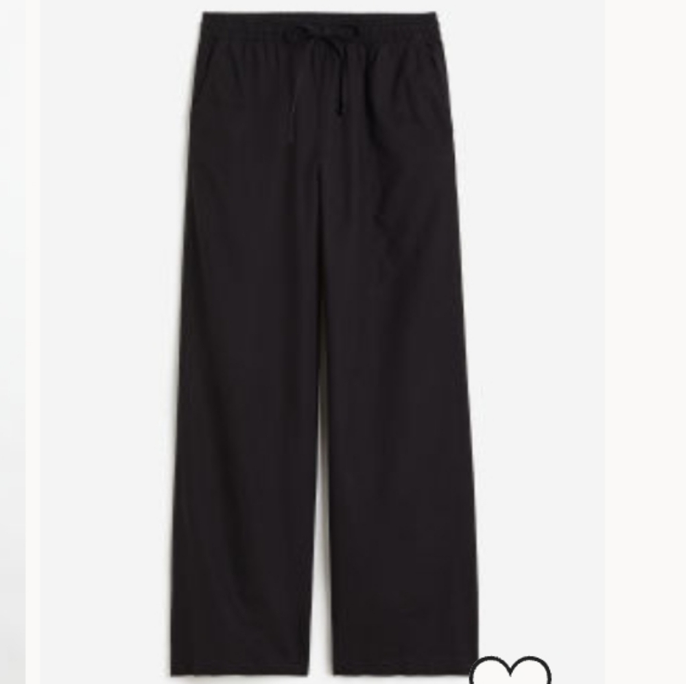 H&M linen blend pants, Black, S
